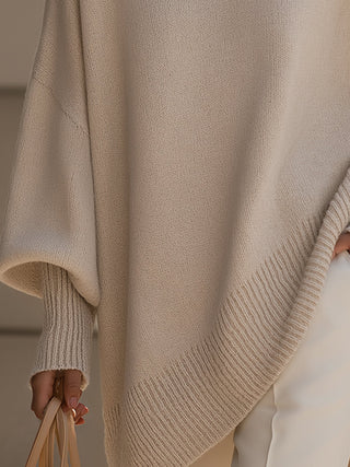 Agnes | Sweter oversize z drapowaniem i szerokim dekoltem