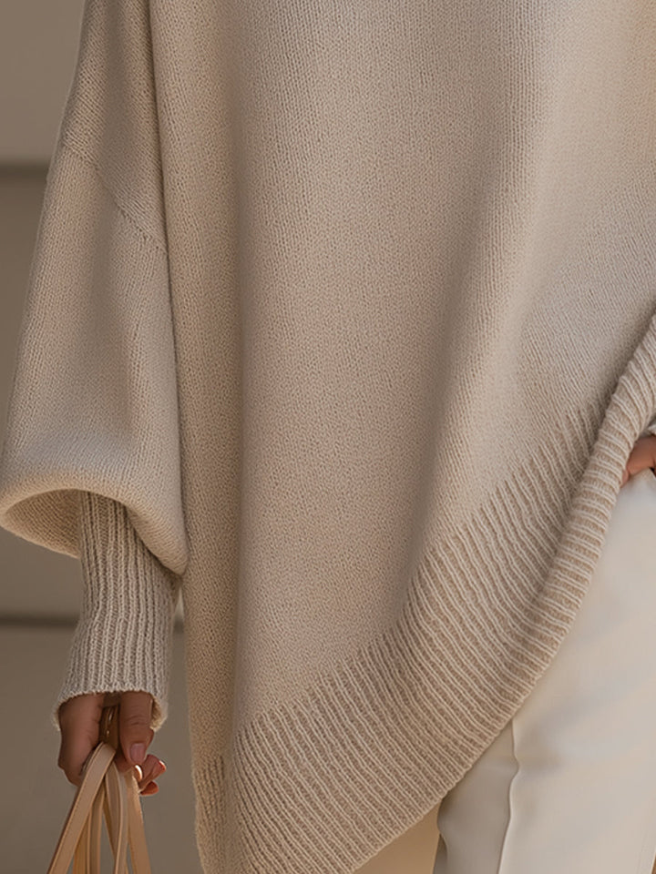 Agnes | Sweter oversize z drapowaniem i szerokim dekoltem