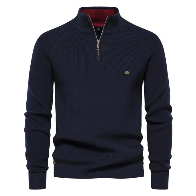 Dzianinowy sweter zapinany na zamek
