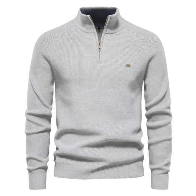 Dzianinowy sweter zapinany na zamek
