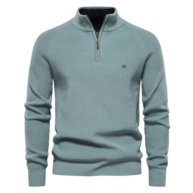 Dzianinowy sweter zapinany na zamek