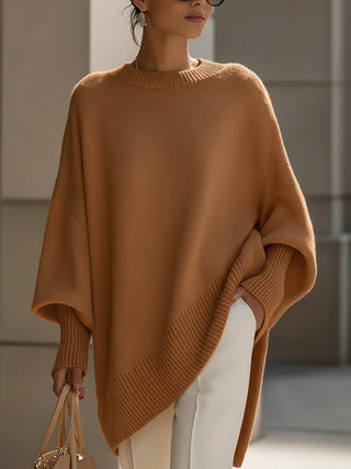 Agnes | Sweter oversize z drapowaniem i szerokim dekoltem