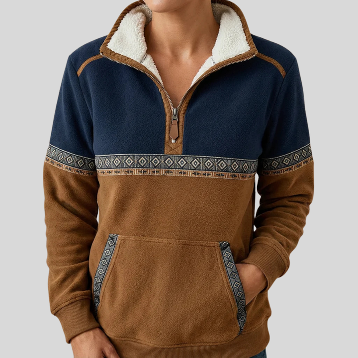 Gaja | Sweter Sherpa Collar z zamkiem błyskawicznym do połowy