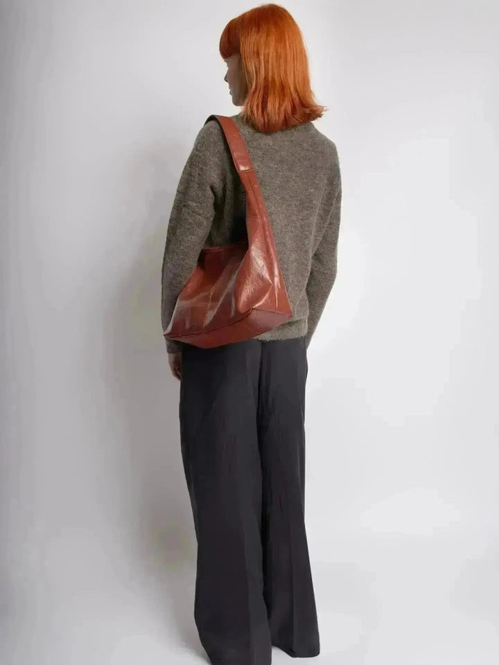 SKARLET | Postarzana Skórzana Torba Shopper