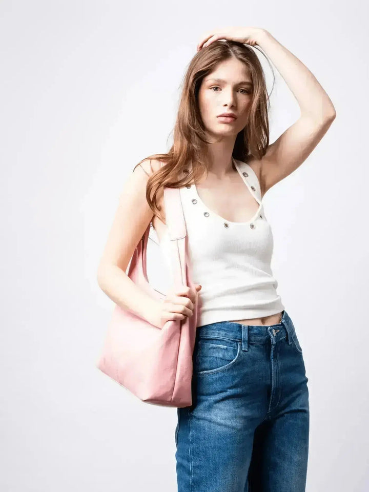 SKARLET | Postarzana Skórzana Torba Shopper