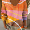 Klaudia | Sweter V- neck z wzorem Abstract